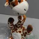 Hopearl Glowing Dancing Giraffe Toy Repeats What You Say Talking Toy Wriggle Singing Mimicking Twisting Electric Light Up Interactive Animated Speaking Gifts for Kids, Brown, 13''