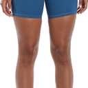 Colorfulkoala Women's Biker Shorts with Pockets 6" Inseam (Blue)