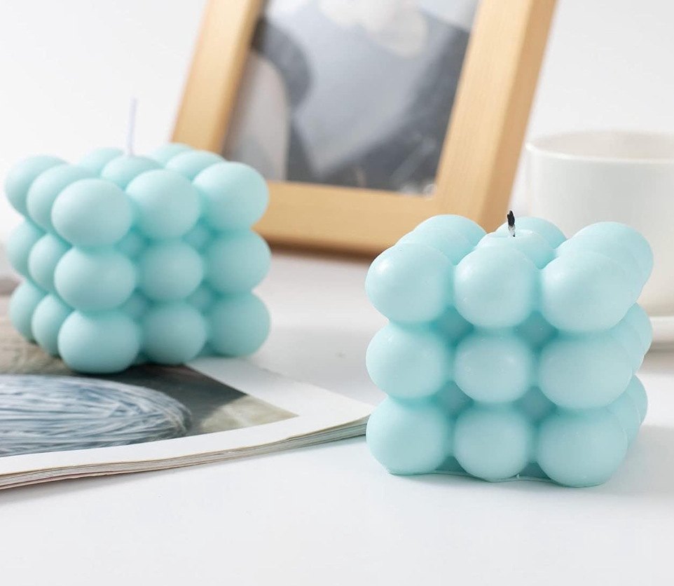 Soy Wax Scented Candle,2Pcs Decorative Candle for Bedroom Bathroom Cute Bubble Candles Set Gifts for Mother/Friends/Lover, 7PCS