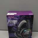 EKSA E1000 USB Gaming Headset for PC, Computer Headphones with Microphone/Mic Noise Cancelling, 7.1 Surround Sound, RGB Light - Wired Headphones for PS4, PS5 Console, Laptop, Call Center (Grey)