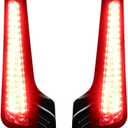 Chrome Fasica Panel Insert LED Tail Lights Motorcycle Brake Taillights Integrated Turn Signals for Harley Touring Road Glide Street Glide Road King Special (Black)