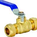 Eastman 1/2 Inch Compression Heavy Duty Full Port Ball Valve, Brass Plumbing Fitting, 20096LF