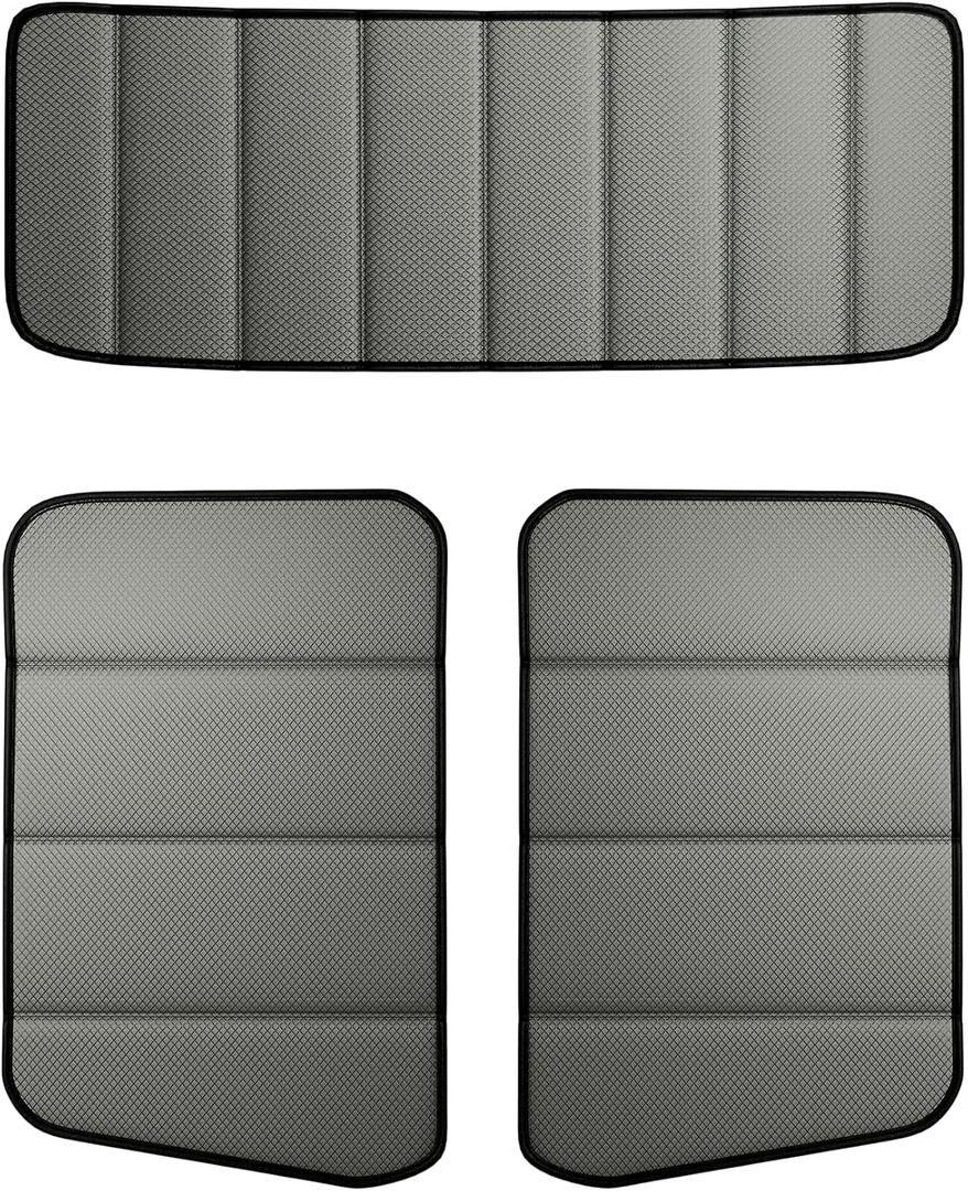 Window Shades for 2018-2025 Freightliner Cascadia  Windshield Sunshade and Side Window Covers Set  Nylon Blackout Sun Visor with Suction Cups for Semi Truck Cab Privacy & Heat Block