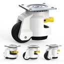 HOLKIE Leveling Casters with Ratchet Handle Design Casters Set of 4 - Total Capacity 2600 lbs - Heavy Duty Industrial Casters with Adjustable Leveling Pads (TD80)