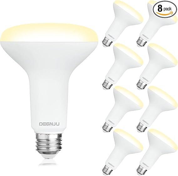 DEGNJU 8 Pack BR30 LED Recessed Light Bulb, Dimmable Indoor Flood Light Bulbs CRI80 7W Equivalent 65W 2700K Soft White 650 Lumens, 15000 Lifetime Hours E26 Base LED Can Light Bulb, Flicker-Free