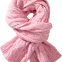 Scarf for Women Winter- Warm Thick Knit Winter Scarf for Women Wraps Chunky (Pink)