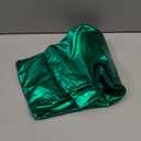 Kepblom Shiny Metallic Unitard Turtleneck Long Sleeve Footless Zentai Suit Catsuit Dancewear (Small, Green)