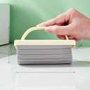 2 x Damp Clean Duster Sponge Wth Ridges with Handle, Wet Duster Reusable Ridged PVA Sponges for Dusting for Cleaning Blinds, Glass, Baseboards, Vents, Railings, Mirrors,Window Track Grooves