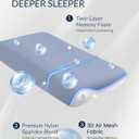 Mellow Sleep Pillow for Side & Back Sleepers - Cervical Neck Pillows for Neck Support & Shoulder Pain Relief, Ice Silk Pillowcase, Eco Friendly & Durable Material