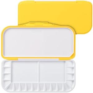 Mr. Pen- Airtight Watercolor Palette with Lid, Yellow, 18 Wells and 2 Mixing Areas, Empty Watercolor Palette, Paint Pallet with Lid, Folding Paint Tray