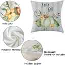 2 x Fall Throw Pillow Covers 18x18 Autumn Give Thanks Pillow Case Set of 4 Hello Pumpkin Happy Harvest Thanksgiving Outdoor Cushion Cases for Sofa Couch (Blue)