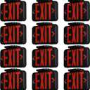 TORCHSTAR 12-Pack Red Letter LED Exit Sign with Battery Backup, Black