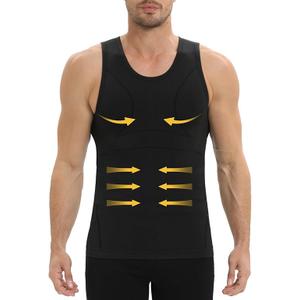 Compression Shirt Men, Slimming Tank Top, Gynecomastia Undershirts, Tummy Control Shapewear, Mens Body Shaper Vest M