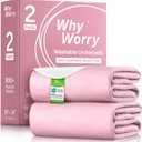 WhyWorry Washable Bed Pads for Adult Incontinence, 34" x 36" (Pack of 2) Washable Pee Pads for Bed Wetting, Heavy Absorbency Reusable Underpads for Elderly & Kids, Waterproof Mattress Protector, Pink