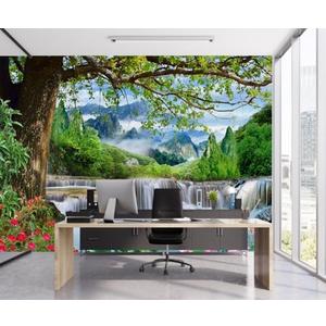 TUNDJ - Waterfall Landscape Wallpaper Natural Scenic Wall Mural for Living Room Office（Not Peel and Stick）