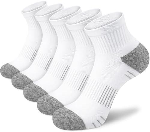 cuangya Ankle Socks Women Athletic Running Socks Hiking Cushioned 5-Pairs, Size: 5-8