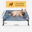 Veehoo Orthopedic Elevated Dog Bed with Fluffy Plush Bolster Cushion, Indoor Raised Dog Beds for Large Dogs, Soft Pet Sofa Cot with Removable Washable Mat, No-Slip Feet, 32 x 25 inches, Haze Blue