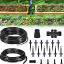 HIRALIY 50FT Garden Watering System, Drip Irrigation Kits for Plants, New Quick Connector, Blank Distribution Tubing, Saving Water Automatic Irrigation Equipment for Patio Lawn