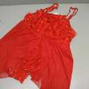 Avidlove Plus Size Babydoll Womens Snap Crotch Lingerie V Neck Lace Nighty Sleepwear L-5XL (Red)