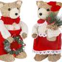 Lulu Home 2 Packs Christmas Decorations, Xmas Tabletop Ornaments for Mantel Fireplace Window Sill Holiday Indoor Decor & Gifts