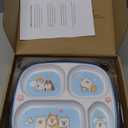 5-Piece Kids Melamine Dinnerware Set  Plate, Bowl, Cup, Fork & Spoon  BPA-Free, Durable & Lightweight Cartoon Set for Toddlers (Puppy Band)