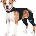 Dog Rear Leg Sleeve to Stop Licking, Adjustable Anti-Slip Recovery Sleeve Pants for Wound Protection After ACL/TPLO Surgery, Hot Spots, Lick Granulomas Cone Alternative for Leg Healing,L