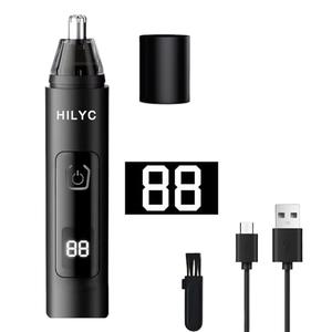 Ear and Nose Hair Trimmer Suitable for Men and Women, With LED Display Screen, USB Rechargeable, 2024 Professional Painless Eyebrow, Facial and Nose Hair Trimmer, IPX7 Waterproof Double-Edged Blade