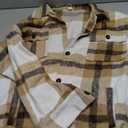 Beaully Women's Flannel Plaid Shacket Fall Winter Outfits Long Sleeve Button Down Shirts Jacket Coats with Side Pockets (X-Large)