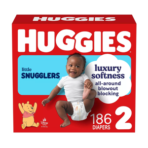 Huggies Little Snugglers Diapers Size 2, 64 Count Blowout Protection, Leakproof Protection, Luxury Softness, FastAbsorb System, Hypoallergenic, Fragrance Free, pack of 3