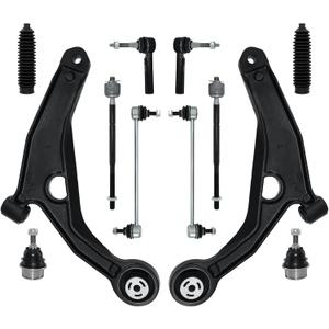 12Pcs Suspension Kit Front Lower Control Arms Ball Joints Sway Bar Tie Rod End Link Replacement for 2011-14 Chrysler 200 2008-14 Dodge Avenger 2007-10 Chrysler Sebring Sedan Only