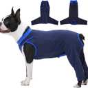 Comfortable Dog Surgery Recovery Suit with Rear Leg Sleeve to Stop Licking, Body Dog Recovery Suit Female, Protective Dog Pants, Neutering Recovery Suit for Male Dogs, Navy L