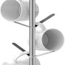 Marble Mug Holder Tree, 8 Hooks Brushed Nickel Coffee Cups Stand, New Upgraded Stable Mug Stand for Kitchen Counter Cabinet Cafe