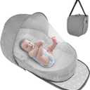 ISELECTOR Portable Bassinet for Baby Travel & Home - Lightweight Foldable Bedside Sleeper with Breathable Mesh, Carry Bag & Storage Pocket, Compact Bassinets for Newborn Infant, Safe Cosleeping Design