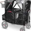 Rain Cover for Baby Stroller Wagon, Baby Travel Gear Bag, Wagon Stroller Summer Essentials, Newborn Essentials, Radio Flyer Rain Cover with Bag for Voya Stroller Wagons (2 Seats, High Sides)