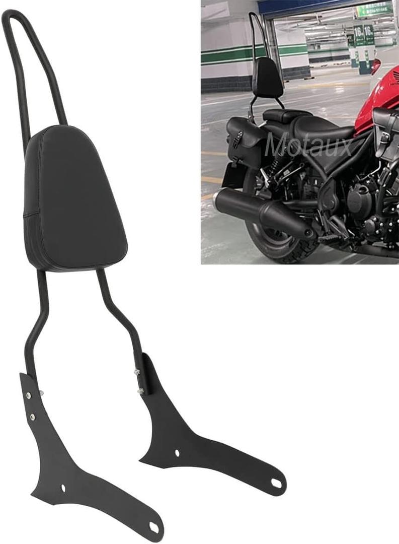 Passenger Sissy Bar Tall Rear Backrest Fit for Honda Rebel 500 300 CMX500 CMX300 2017-2025, Black