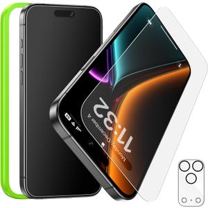 Esanik 1 Pack for iPhone 17 Pro Max Matte Glass Screen Protector + 1 Camera Lens Protector - Anti-Glare, Anti-Fingerprint, Anti-Reflection, 9H Hardness, Smooth Touch, Easy Installation Frame Included