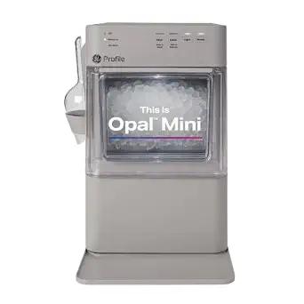 GE Profile Opal Mini Nugget Ice Maker, Portable Countertop Pellet Ice Machine, Soft Chewable Ice, 36 lbs Per Day, Top Fill Water Reservoir, 2 lb Bin, 6 Pack Descaler & Scoop Included, Stone Grey