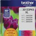 Brother High-Yield Color Printer Ink Cartridges LC3013 3-Pack for Work Smart Series - Professional Grade Ink for MFC-J491DW, J497DW, J690DW, J895DW - Up to 400 Pages per Cartridge
