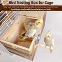 kathson Parakeet Nesting Box,Wooden Cockatiel Breeding Mating Boxes,Parrots Nest House Hut for Cage,Bird Nesting Box for Budgie,Conure,Canary,Finch and Small Medium Birds, L