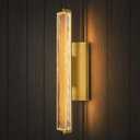 Crystal Wall Sconce, 19'' Brass Bathroom Wall Sconce, Modern Single Sconce Wall Lighting, Upgrated K9 Crystal Gold Wall Light, Bedroom Vanity Sconce, Wall Lamp for Living Room, Stairway, Hallway