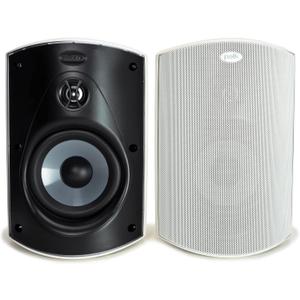 Polk Audio Atrium 6 Outdoor Speakers with Powerful Bass (Pair, White), All-Weather Durability, Broad Sound Coverage, Speed-Lock Mounting System