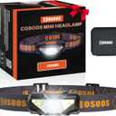 COSOOS Mini LED Headlamp Flashlight with Carrying Case, 1.6oz Lightweight Small Head Lamp Waterproof Running Headlamp, Bright Headlight for Adults, Kids, Camping, Reading (NO AA Battery)