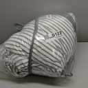 MooMee Striped Duvet Cover Set 100% Washed Cotton Linen Like Textured Breathable Durable Soft Comfy (Dark Grey White Classic Stripes, King 104"x90")