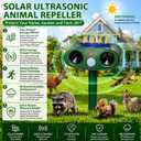 2026 Solar Animal Repellent Outdoor 4 Pack Ultrasonic Squirrel Deer Repellent with Motion Sensor, Waterproof Cat Deterrent Device for Yard Garden Farm, Keep Bird Cat Squirrel Deer Rabbit Away