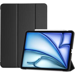 ProCase Smart Case for iPad Air 11-inch M4 (2026, 8th Gen) / M3 (2025) / M2 (2024) & 10.9 Inch iPad Air 5th (2022) & 4th (2020) Protective Hard Back Cover with Auto Sleep/Wake - Black | M3, M2, 2025, 2024, 2022, 2020