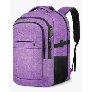 Lapsouno Travel Backpack, Travel Laptop Backpack, Multiple Pockets 15.6 Inch Carry on Backpack with USB Port, TSA Friendly Water Resistant College School Business Bag for Women, Purple