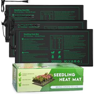NAMOTEK Seedling Heat Mat, 10" x 20.75" Waterproof Plant Heating Mat, Warm Hydroponic Heating Pad for Indoor Home Gardening Seed Starter,Germination, Greenhouse