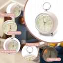 Rohome Vintage Small Alarm Clock with Night Light, Pink, Quartz Movement, Battery Operated, Non-Ticking, Decorative, for Bedside Table, Desk, Kitchen, Bedroom