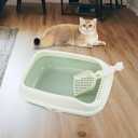 Cat Litter Box Open Top Kitty Litter Box Tray Potty Toilet for Small Medium Cats 16x11 inch 6Pack