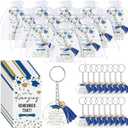 Inbagi 100 Set Graduation Gifts Keychain Class of 2026 Graduation Tassel Keychain Inspirational Cards for Party Favors University College Middle High School Graduate Souvenir Masters Nurse